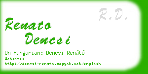 renato dencsi business card