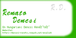 renato dencsi business card